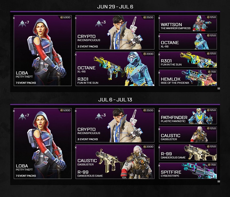 apex legends upcoming events